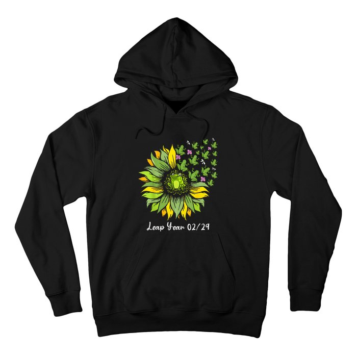 Leap Year Flying Frogs Sunflower Feb 29 2024 Hoodie