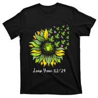 Leap Year Flying Frogs Sunflower Feb 29 2024 T-Shirt