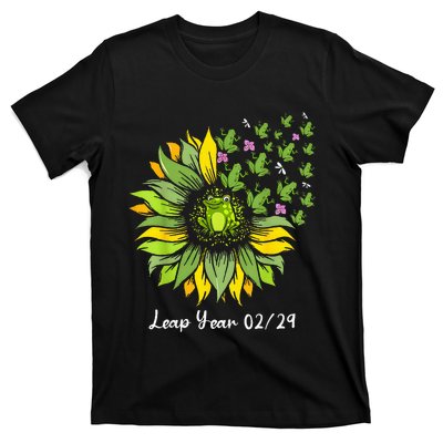 Leap Year Flying Frogs Sunflower Feb 29 2024 T-Shirt