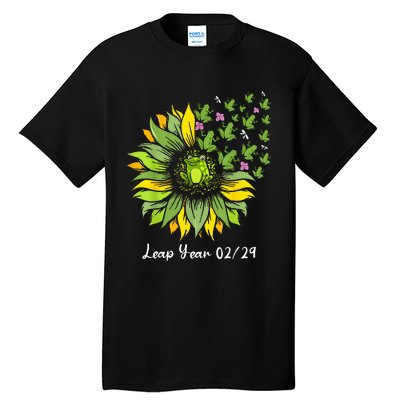 Leap Year Flying Frogs Sunflower Feb 29 2024 Tall T-Shirt