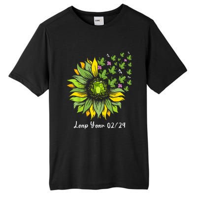 Leap Year Flying Frogs Sunflower Feb 29 2024 Tall Fusion ChromaSoft Performance T-Shirt