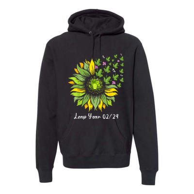 Leap Year Flying Frogs Sunflower Feb 29 2024 Premium Hoodie