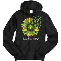 Leap Year Flying Frogs Sunflower Feb 29 2024 Tie Dye Hoodie