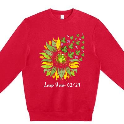 Leap Year Flying Frogs Sunflower Feb 29 2024 Premium Crewneck Sweatshirt