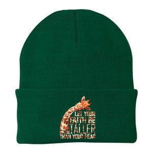 Let Your Faith Be Taller Than Your Fear Giraffe Knit Cap Winter Beanie