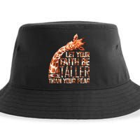 Let Your Faith Be Taller Than Your Fear Giraffe Sustainable Bucket Hat