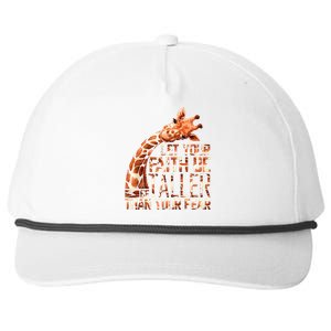 Let Your Faith Be Taller Than Your Fear Giraffe Snapback Five-Panel Rope Hat