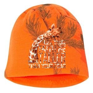 Let Your Faith Be Taller Than Your Fear Giraffe Kati - Camo Knit Beanie