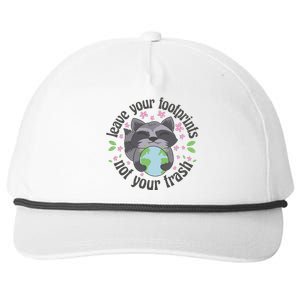 Leave Your Footprints Not Your Trash Earth Day Snapback Five-Panel Rope Hat