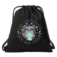 Leave Your Footprints Not Your Trash Earth Day Drawstring Bag