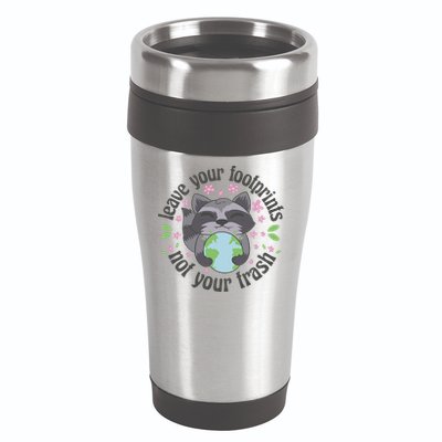 Leave Your Footprints Not Your Trash Earth Day 16oz Travel Tumbler