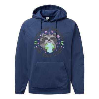 Leave Your Footprints Not Your Trash Earth Day Performance Fleece Hoodie