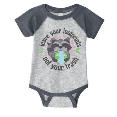 Leave Your Footprints Not Your Trash Earth Day Infant Baby Jersey Bodysuit