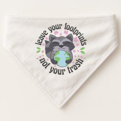 Leave Your Footprints Not Your Trash Earth Day USA-Made Doggie Bandana