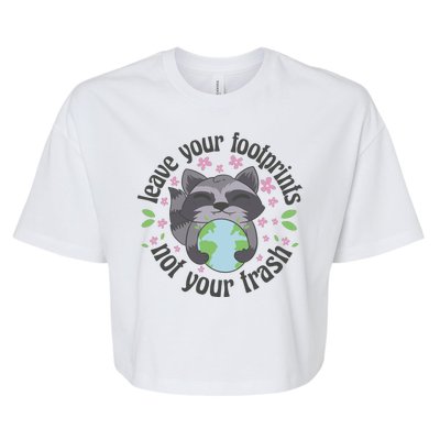 Leave Your Footprints Not Your Trash Earth Day Bella+Canvas Jersey Crop Tee