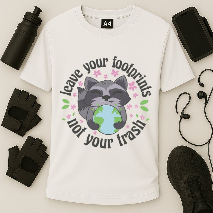 Leave Your Footprints Not Your Trash Earth Day Performance Shirt