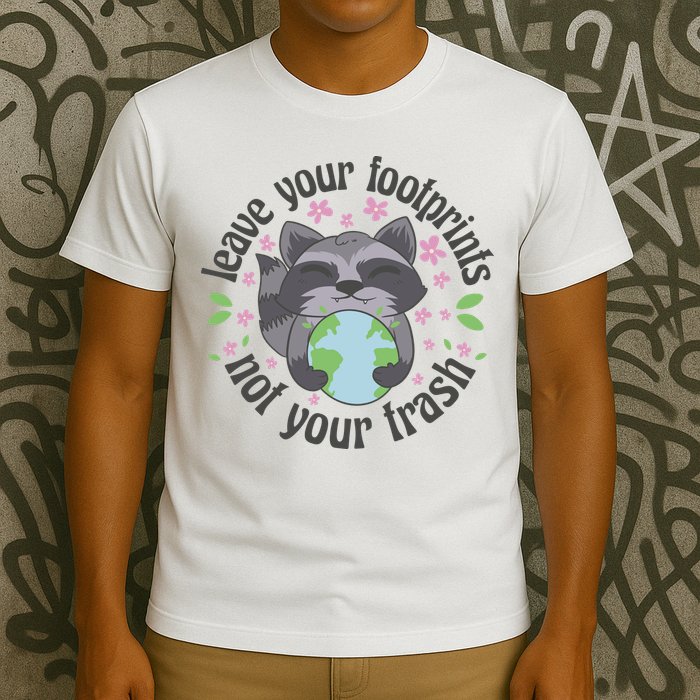 Leave Your Footprints Not Your Trash Earth Day T-Shirt