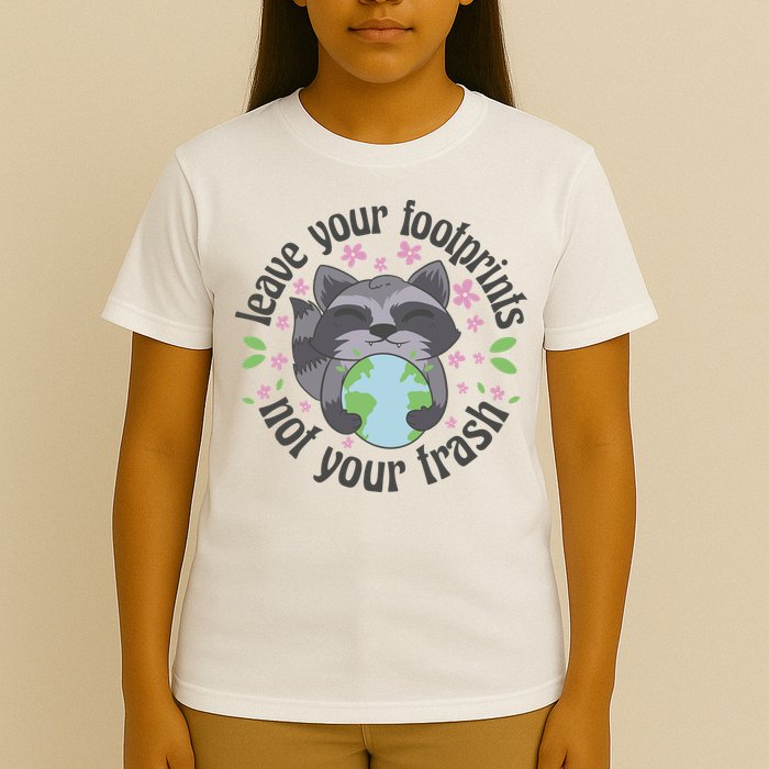 Leave Your Footprints Not Your Trash Earth Day T-Shirt