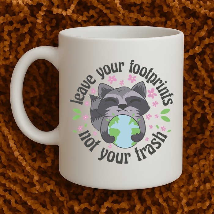 Leave Your Footprints Not Your Trash Earth Day Mug