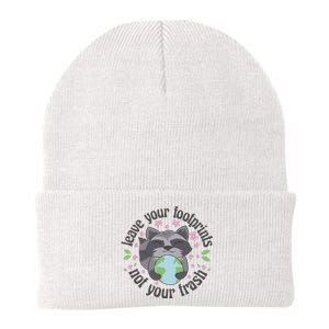 Leave Your Footprints Not Your Trash Earth Day Knit Cap Winter Beanie