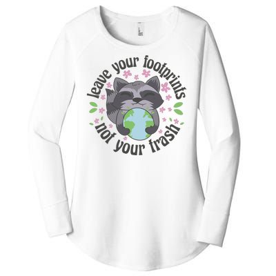 Leave Your Footprints Not Your Trash Earth Day Women's Perfect Tri Tunic Long Sleeve Shirt