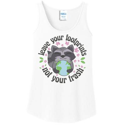 Leave Your Footprints Not Your Trash Earth Day Ladies Essential Tank