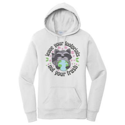 Leave Your Footprints Not Your Trash Earth Day Women's Pullover Hoodie