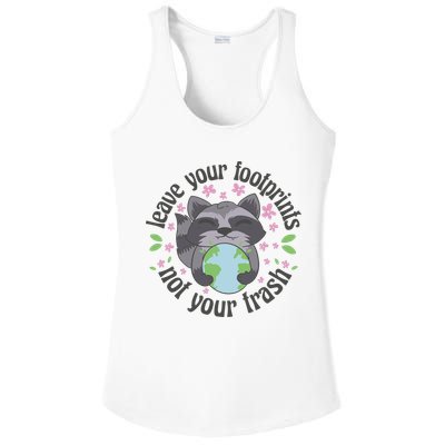 Leave Your Footprints Not Your Trash Earth Day Ladies PosiCharge Competitor Racerback Tank