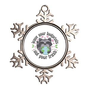 Leave Your Footprints Not Your Trash Earth Day Metallic Star Ornament