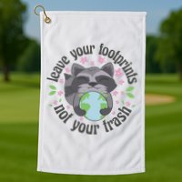 Leave Your Footprints Not Your Trash Earth Day Golf Towel
