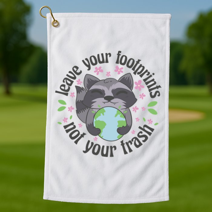 Leave Your Footprints Not Your Trash Earth Day Golf Towel