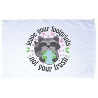 Leave Your Footprints Not Your Trash Earth Day Microfiber Hand Towel