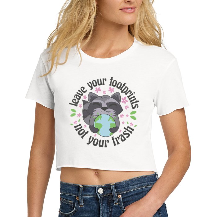 Leave Your Footprints Not Your Trash Earth Day Crop Top