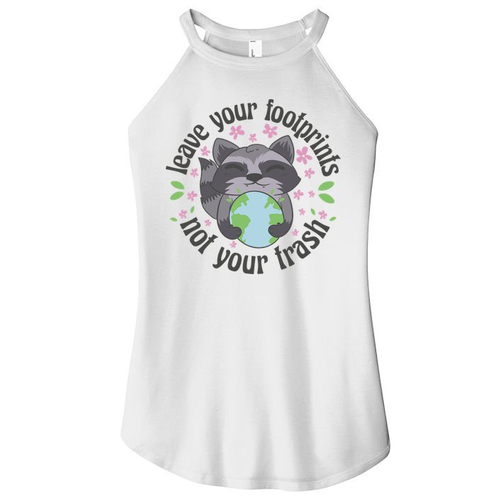 Leave Your Footprints Not Your Trash Earth Day Women's Perfect Tri Rocker Tank