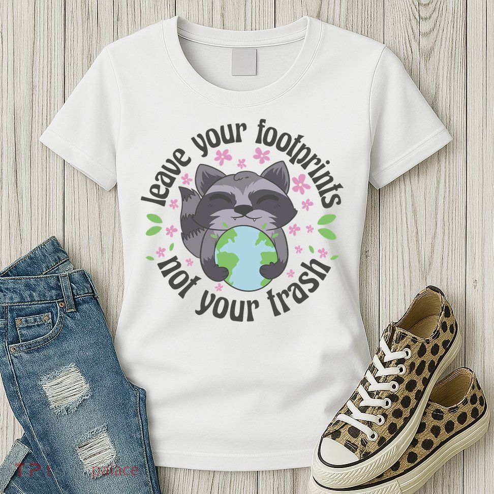 Leave Your Footprints Not Your Trash Earth Day Women's T-Shirt