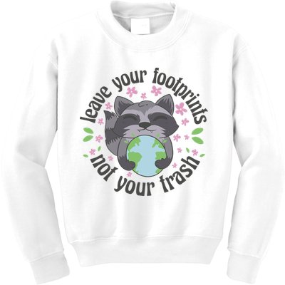 Leave Your Footprints Not Your Trash Earth Day Kids Sweatshirt