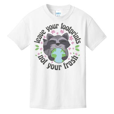 Leave Your Footprints Not Your Trash Earth Day Kids T-Shirt