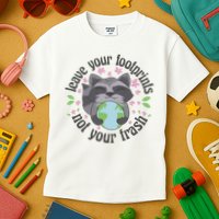 Leave Your Footprints Not Your Trash Earth Day Kids T-Shirt