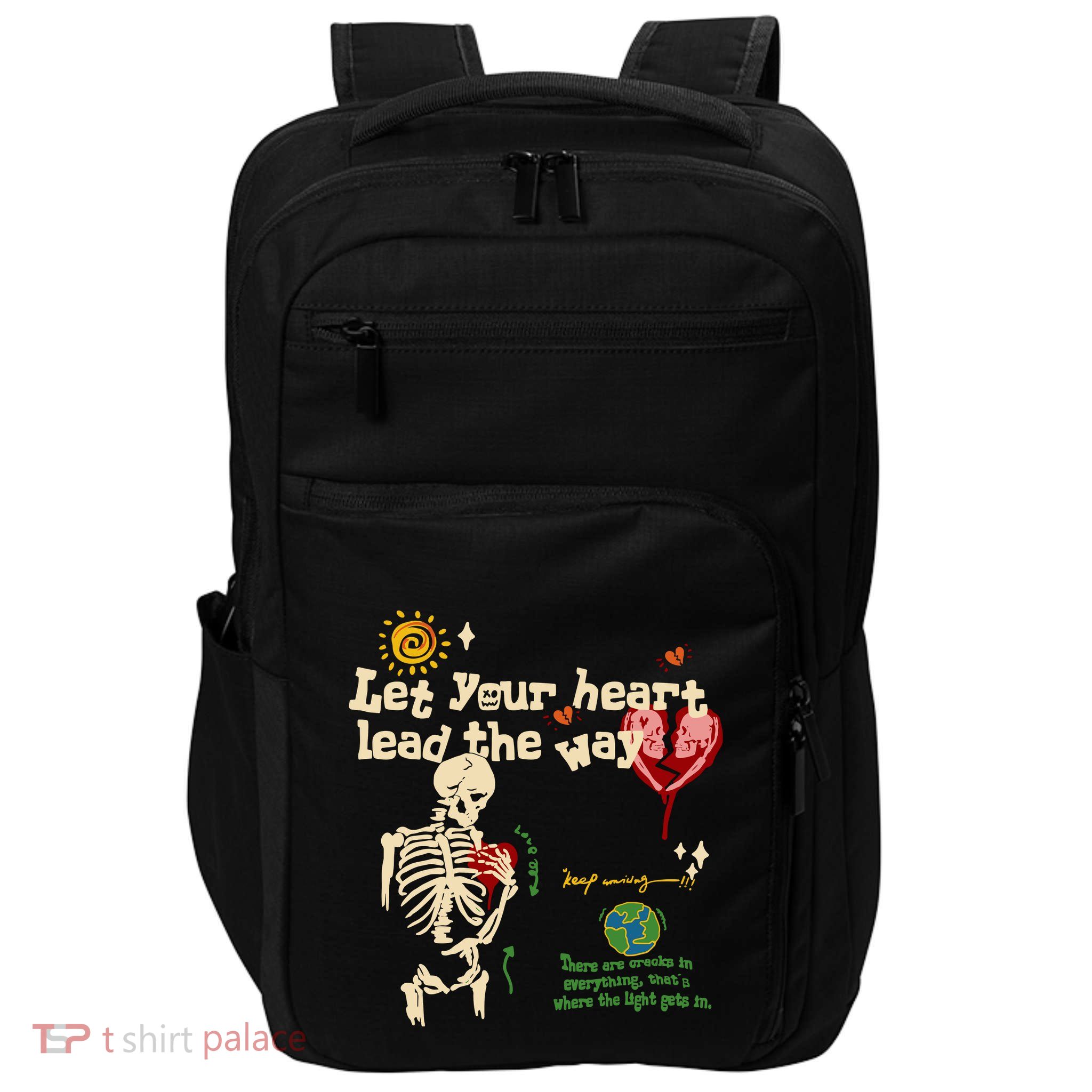 Let Your Heart Lead The Way Skeleton Impact Tech Backpack
