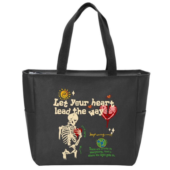 Let Your Heart Lead The Way Skeleton Zip Tote Bag
