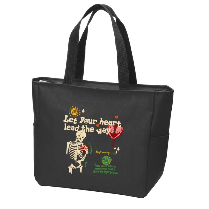 Let Your Heart Lead The Way Skeleton Zip Tote Bag