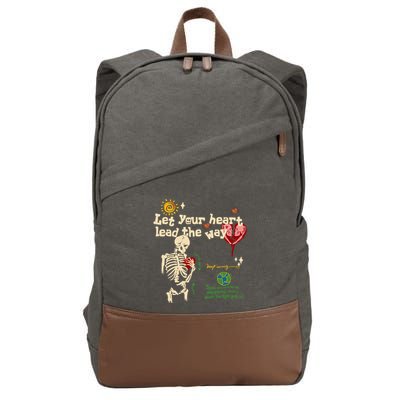Let Your Heart Lead The Way Skeleton Cotton Canvas Backpack