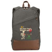 Let Your Heart Lead The Way Skeleton Cotton Canvas Backpack