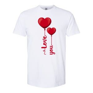 Love You Heart Balloons Valentine's Day Cute Gift Softstyle CVC T-Shirt