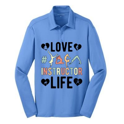 Love Yoga Instructor Life Yoga Teacher Gift Silk Touch Performance Long Sleeve Polo