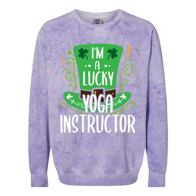 Lucky Yoga Instructor St Patricks Day Yoga Instructors Cute Gift Colorblast Crewneck Sweatshirt