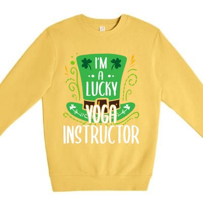 Lucky Yoga Instructor St Patricks Day Yoga Instructors Cute Gift Premium Crewneck Sweatshirt