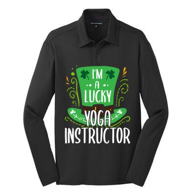 Lucky Yoga Instructor St Patricks Day Yoga Instructors Cute Gift Silk Touch Performance Long Sleeve Polo