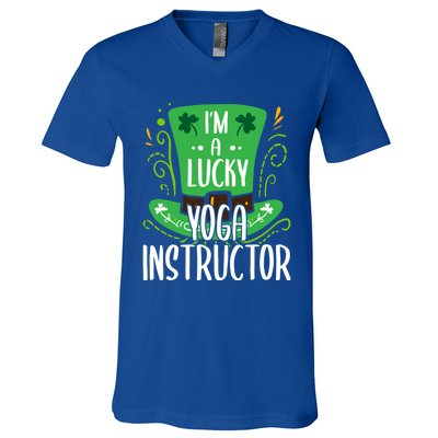 Lucky Yoga Instructor St Patricks Day Yoga Instructors Cute Gift V-Neck T-Shirt