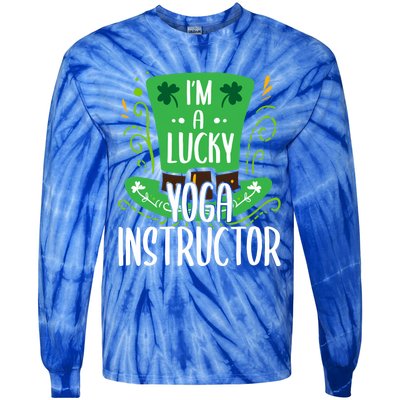 Lucky Yoga Instructor St Patricks Day Yoga Instructors Cute Gift Tie-Dye Long Sleeve Shirt